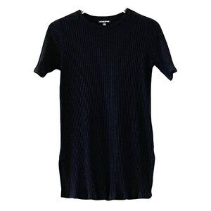 Eileen Fisher Ribbed Tencel Short Sleeve Top in Black Sz. PP